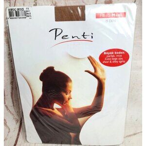 Penti 38 Bronze #6 XXXL Fit 15 Den Sheer & Shiny Tights – Extra Large 3869